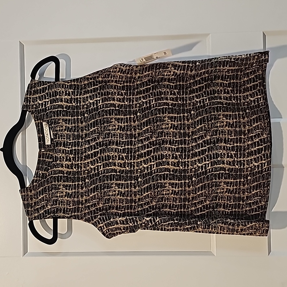 Notations women's size small black and gold sleeveless top NWT